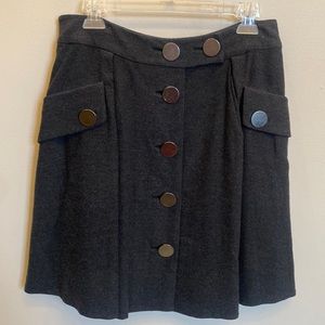 Grey knit flared skirt